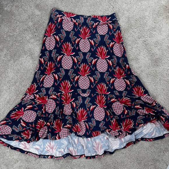 Boden Fluted Hem Jersey Knit Skirt Stretch Boho Bohemian Workwear Hippie Size 8 - Picture 7 of 7